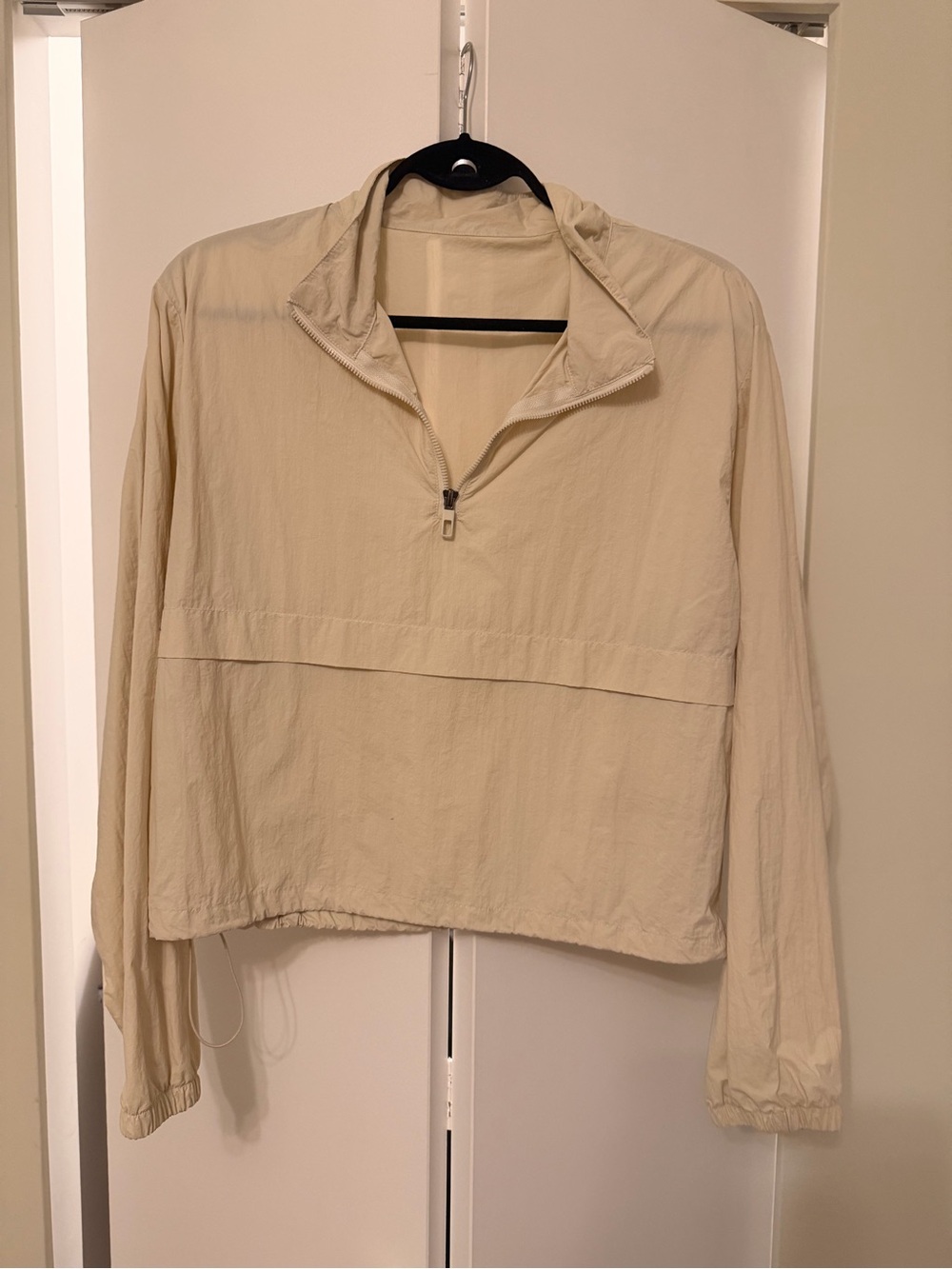 Light Cream Half-Zip Windshirt Top - Women's